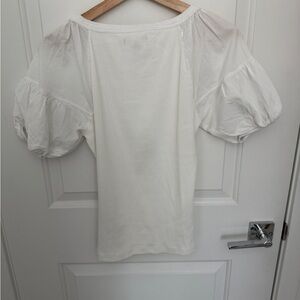 J. Crew White Puff Sleeve Blouse